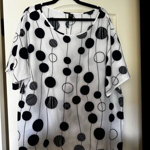 Black and White Polka Dot Women's Top